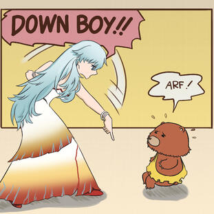 "Down Boy!!" "Arf!"
